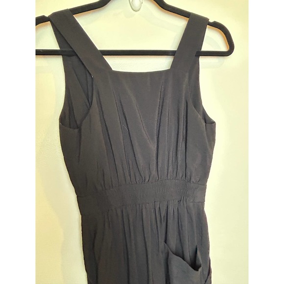 Whistles Black Jumpsuit Womens Size 0 Double Button Waist Detail V Neck - Picture 2 of 10